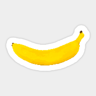 Yellow pixelated banana isolated Sticker